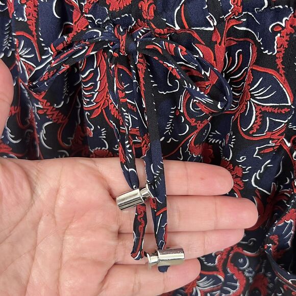 A.L.C. Dress Womens Size 2 Sullivan 100% Silk Floral Tie Waist Long Sleeve s26 - Picture 4 of 10